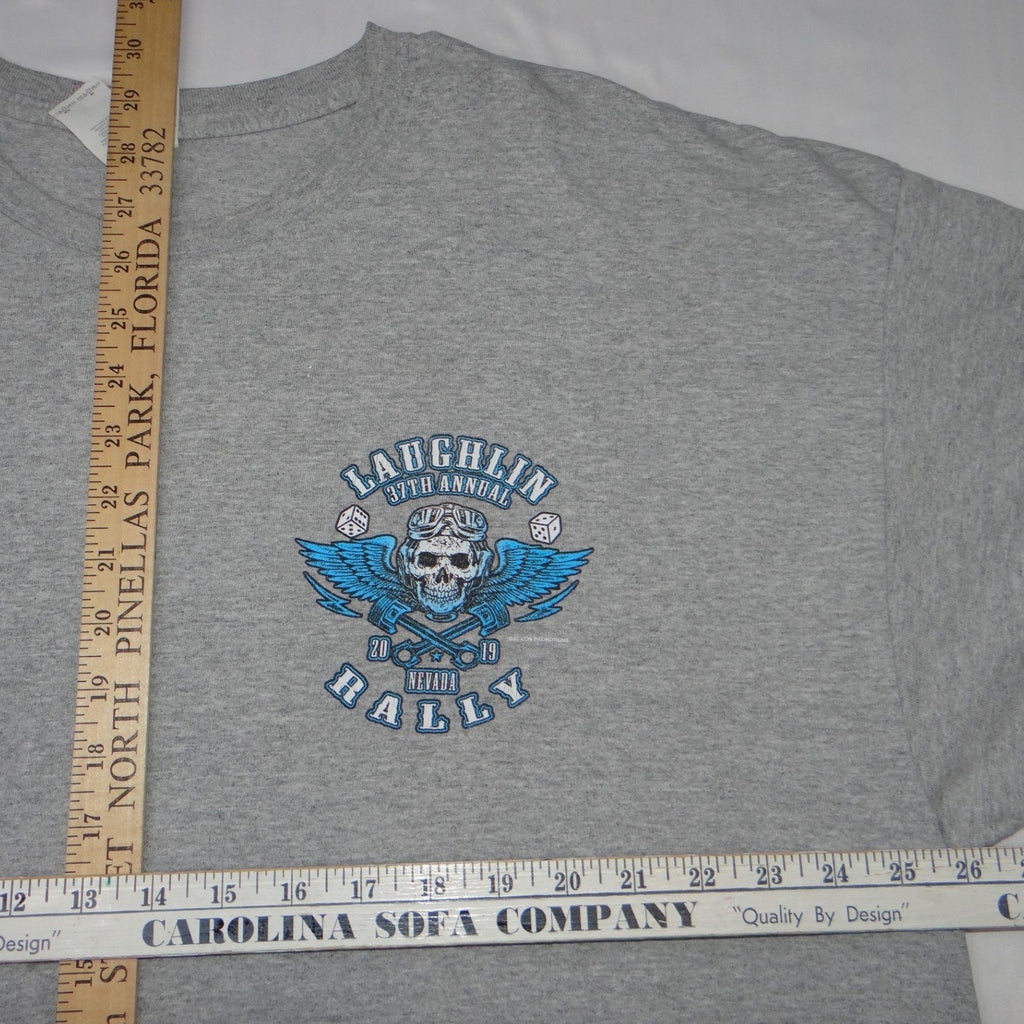 Laughlin 37th Annual Nevada Rally 2019 Mens Gray Graphic T-Shirt XXL