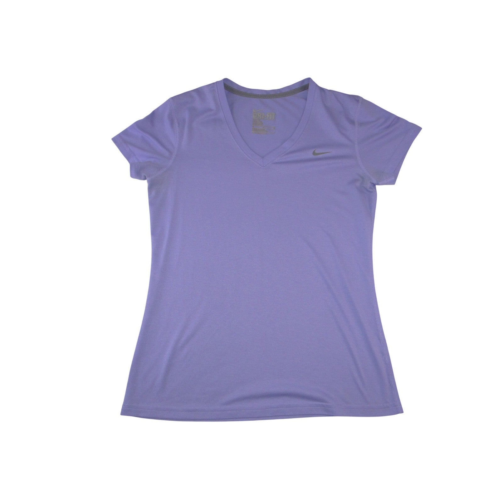 Nike Dri-FIT Womens V-Neck Short Sleeve Activewear Tee Purple Regular Fit M
