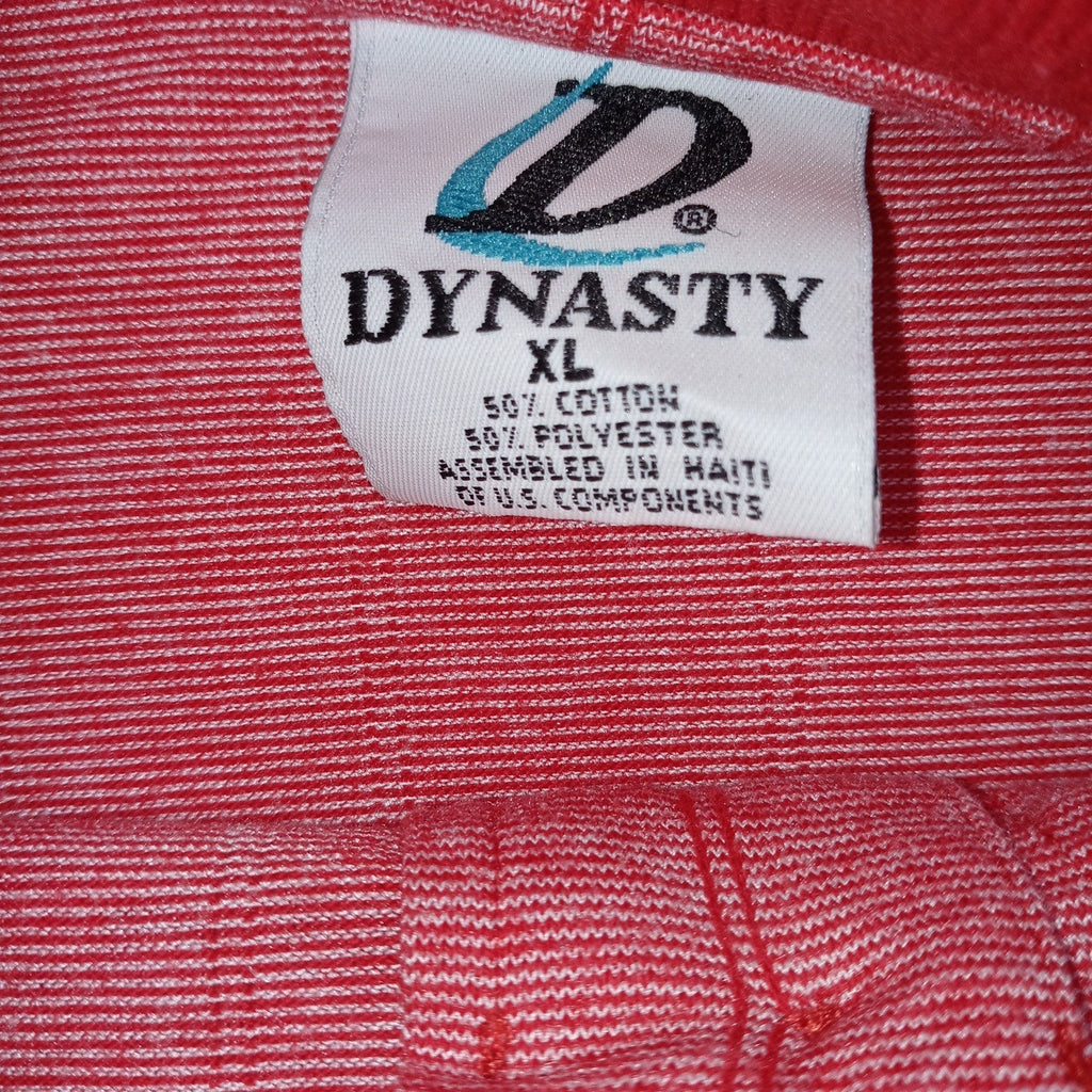 Dynasty Mens Tampa Bay Buccaneers Polo Shirt XL Red Striped Embroidered Logo