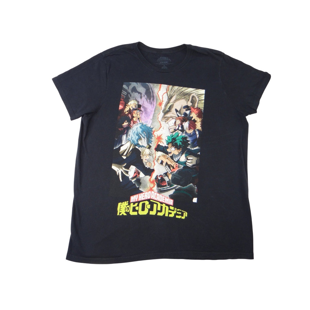 My Hero Academia Anime T Shirt 2XL Black Graphic Print Funimation Shonen Jump