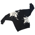 Vintage Alfred Dunner Women's Black White Starbursts Knit Sweater Size L