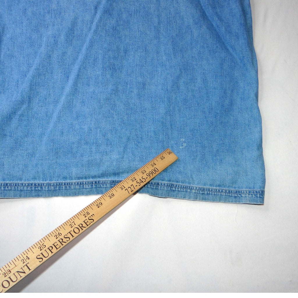 Vintage Bugle Boy Jean Company Womens Denim Hooded Vest Blue Size L