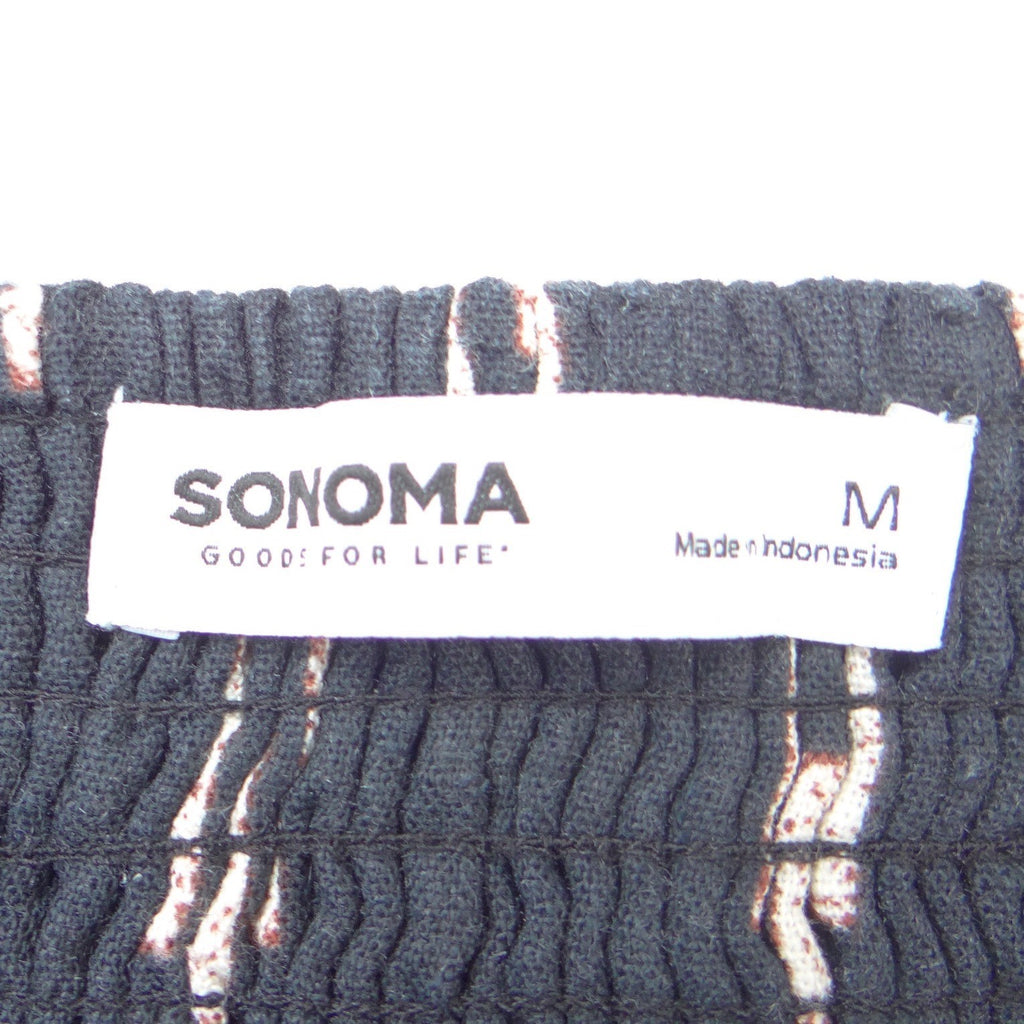 Sonoma Goods For Life Womens Medium Tie Shoulder Dash Print Camisole Top Black