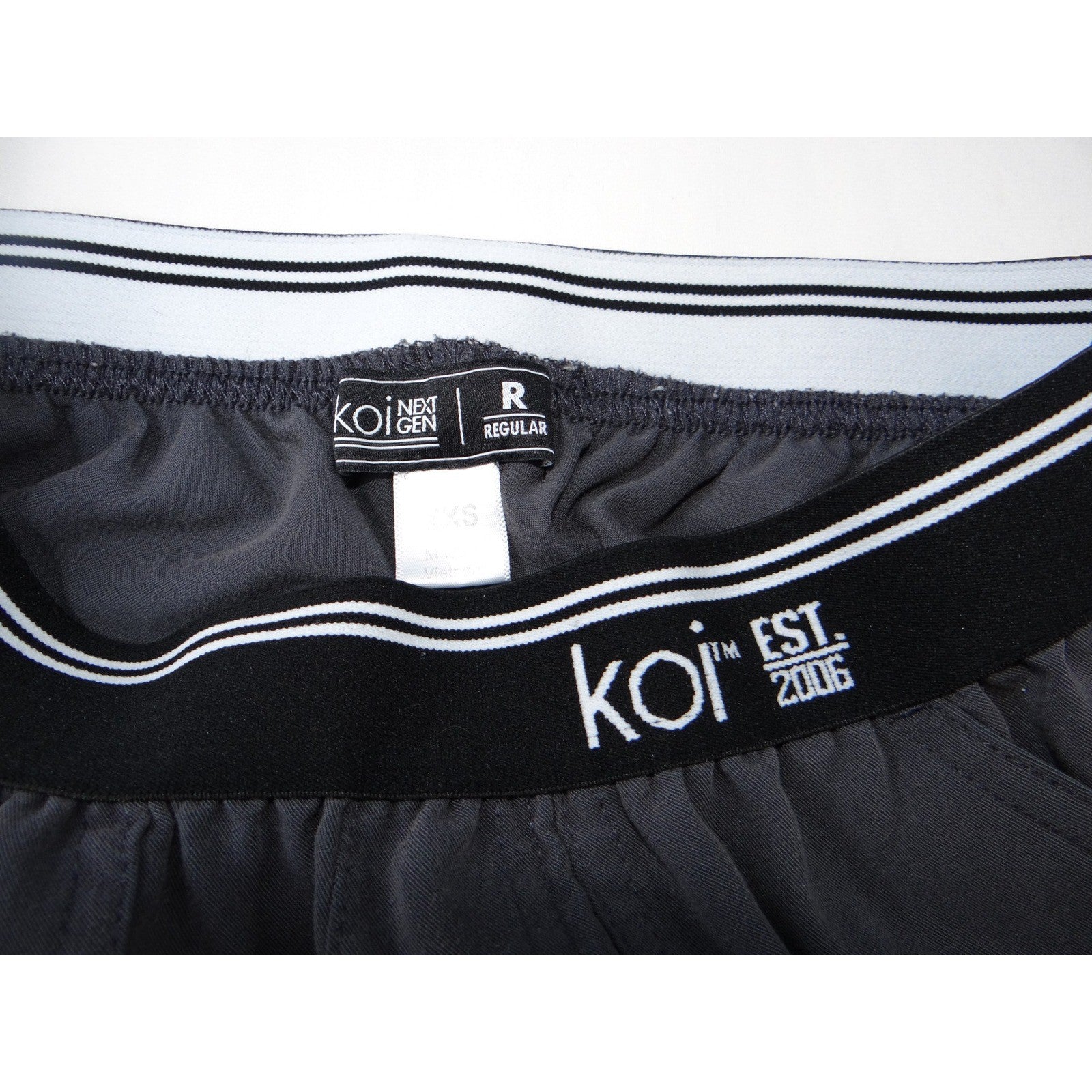 Koi Next Gen Womens XXS Regular Grey Scrub Pants Elastic Waist Cargo Pockets
