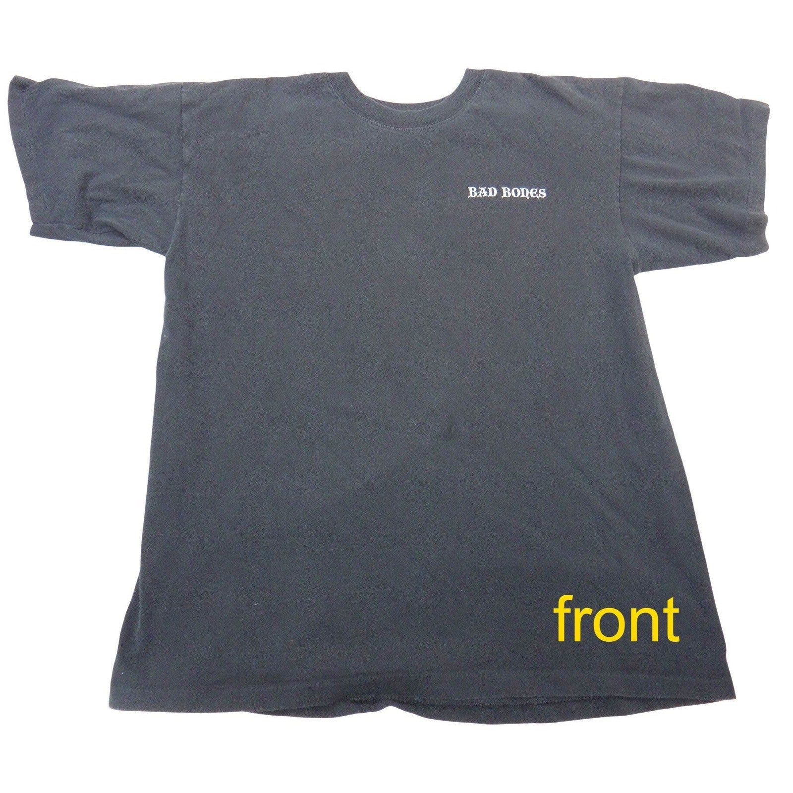 Bad Bones Forever Skull Graphic T-Shirt Mens Black Short Sleeve Biker Tee L
