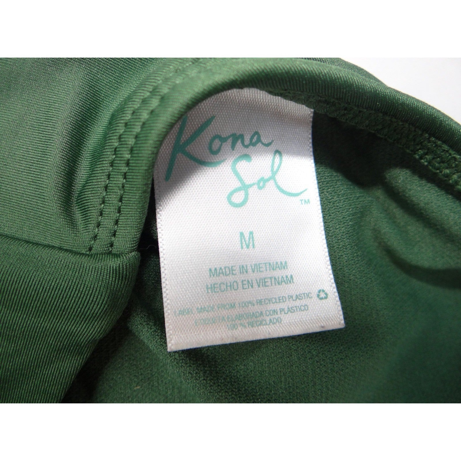 Kona Sol Womens Dark Green Halter Tie Bikini Swimsuit Set Size M/S
