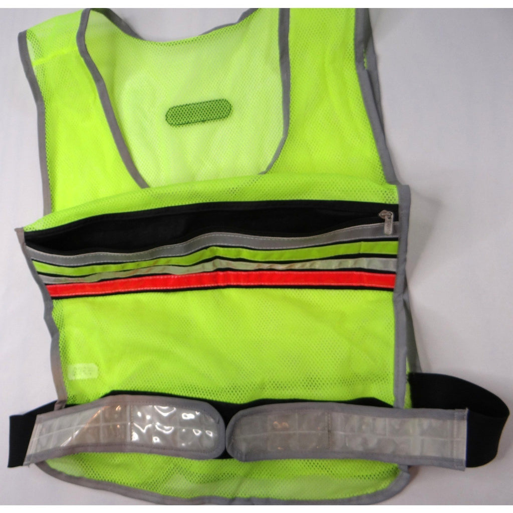 High Visibility Reflective Safety Vest Lime Green Mesh Multiple Pocket Closure