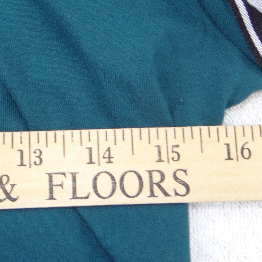 Nike Womens Long Sleeve Cropped T-Shirt Teal Green Logo Tape XS