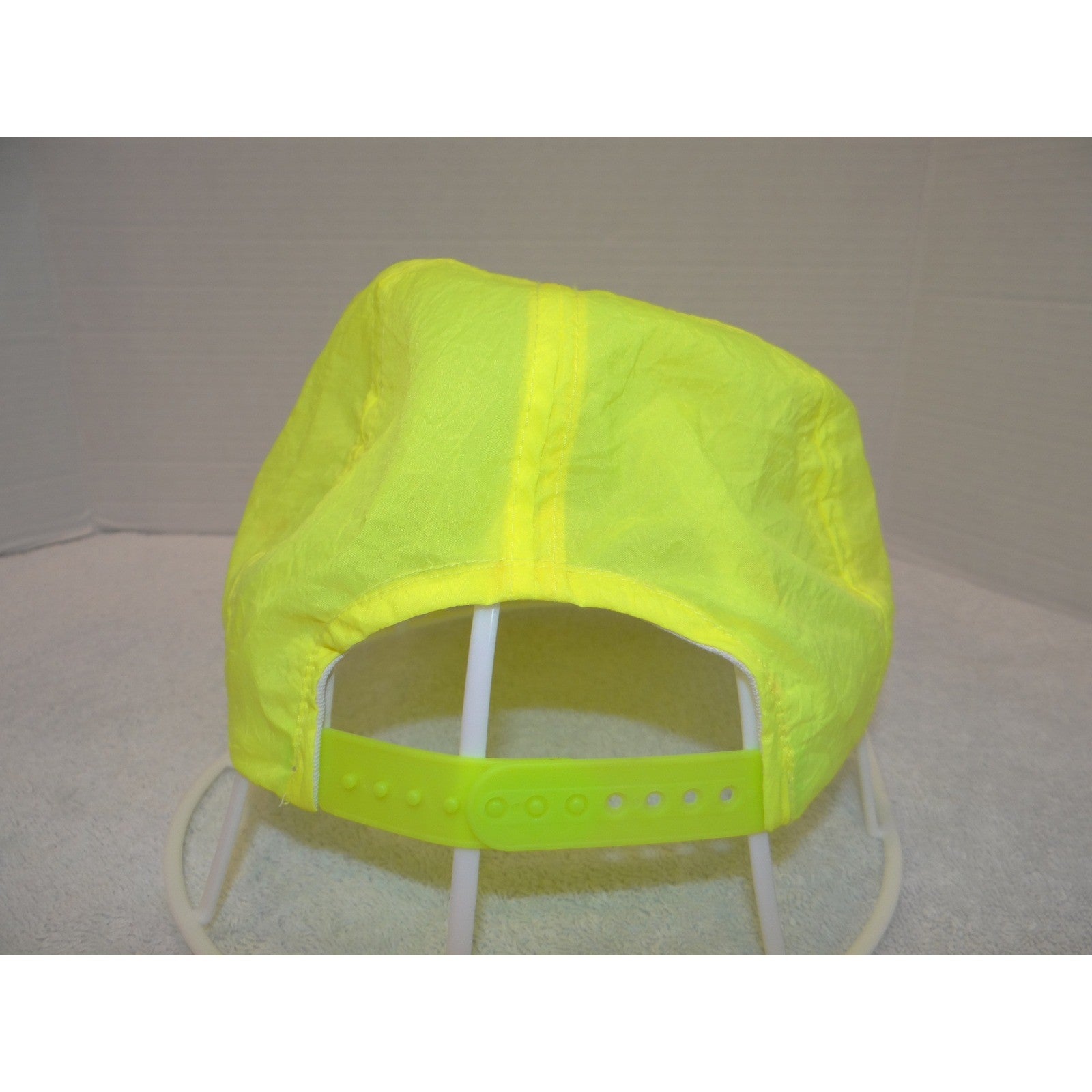 Vintage USA Today Hat Neon Yellow Nylon Rope Snapback Cap 90s Media Promo