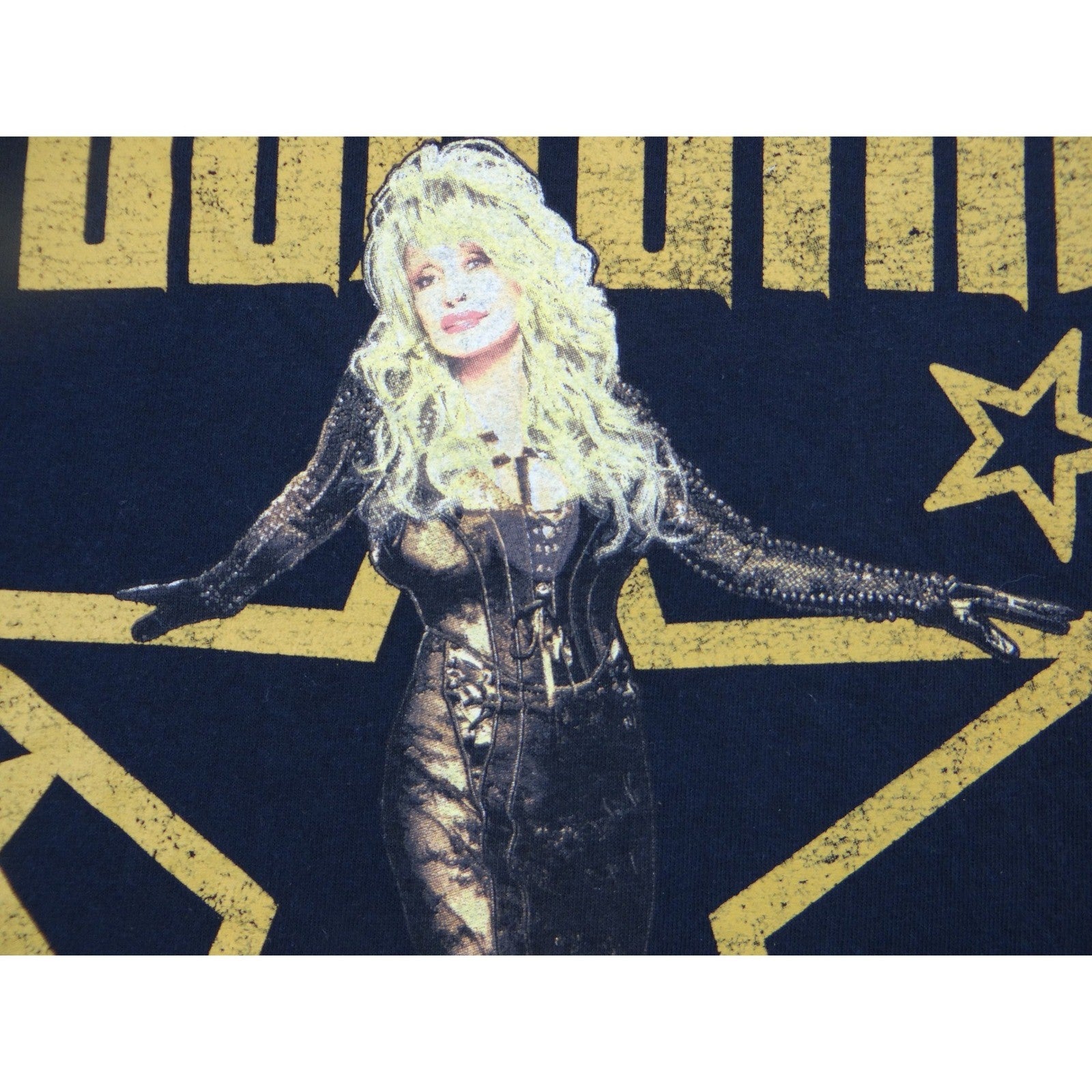 Dolly Parton Rockstar Graphic Merch Black T Shirt Black X Large Womens