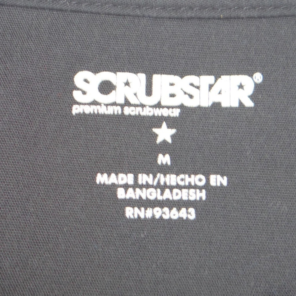 Scrubstar Womens Black Medical Scrub Set V-Neck Top Cargo Pants WM00B068 Size M