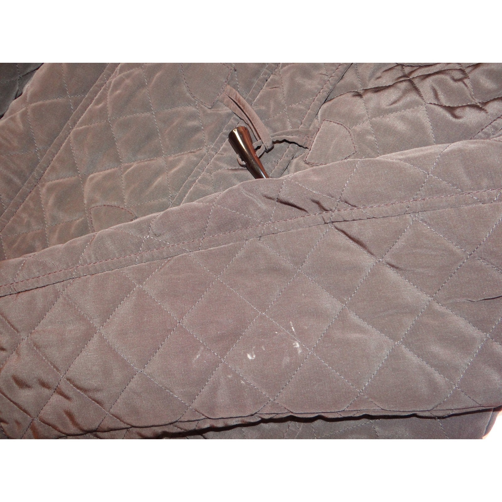 Esprit Quilted Hooded Toggle Jacket Brown Women's Size Medium Cozy Warm Winter