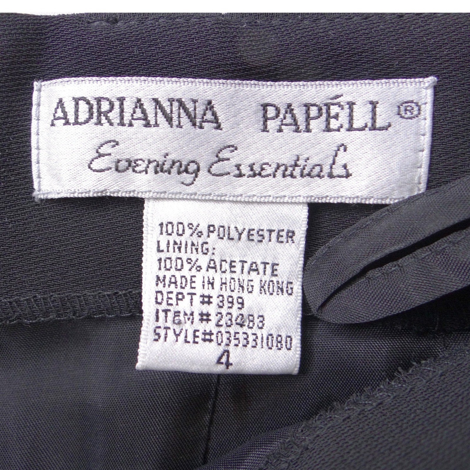 Vintage Adrianna Papell Evening Essentials Black Wide Leg Dress Pants Size 4