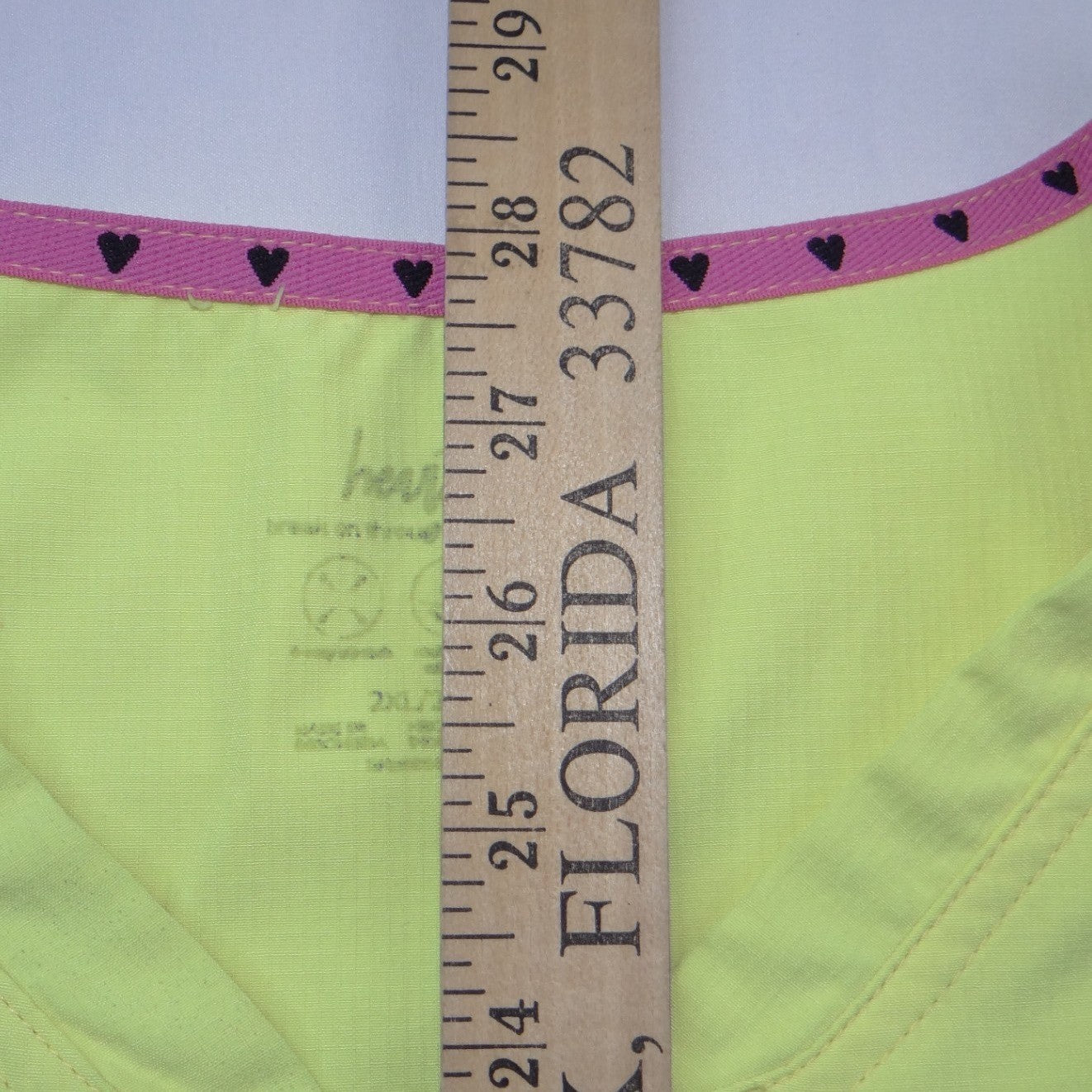 Heartsoul Break On Through Neon Lime Yellow V-Neck Scrub Top Womens 2XL 2XG