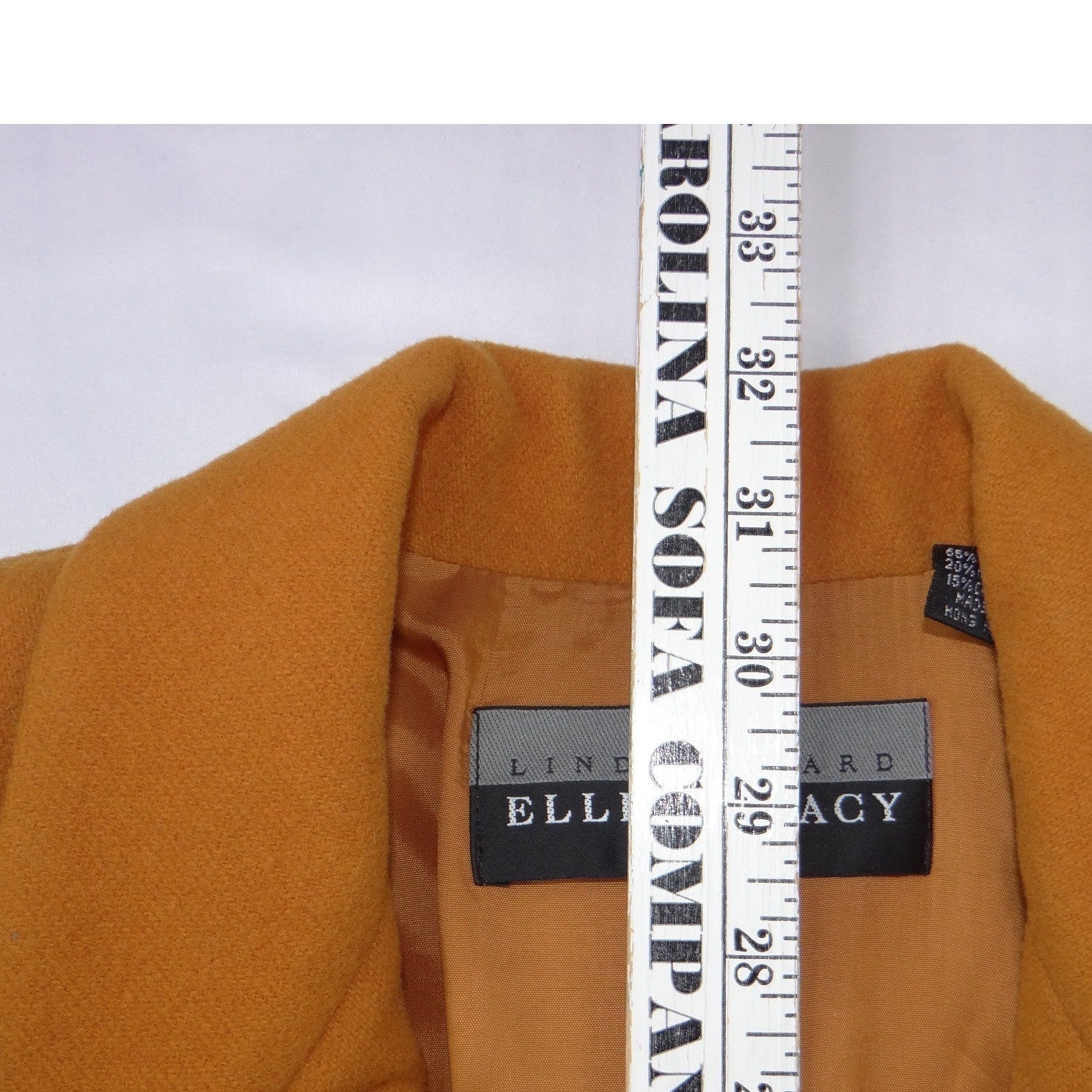 Linda Allard Ellen Tracy Mustard Yellow Wool Cashmere Blazer Jacket Size 6