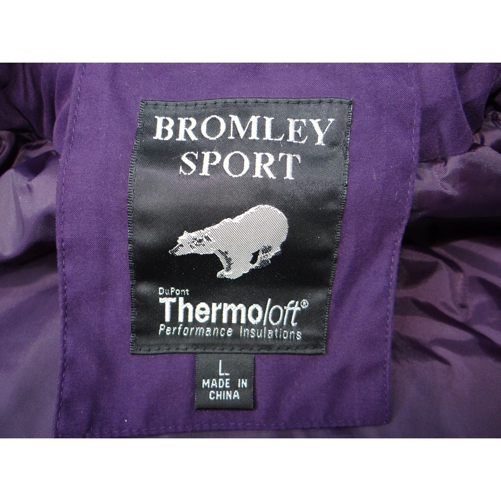 Bromley Sport Womens Purple Quilted Lined Jacket Size L Thermoloft Winter Coat