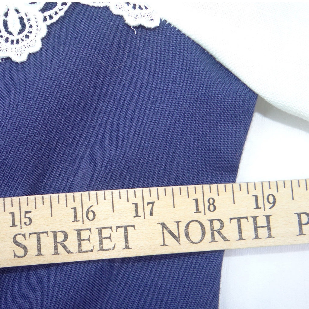 NWT Vintage Sunshine Starshine Women Navy White Pleated Drop Lace Waist Dress 12