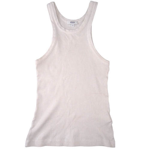 AGOLDE Ribbed Tank Top Ivory Off-White Racerback Scoop Neck Small
