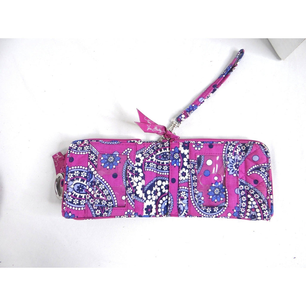 Vera Bradley Purple Paisley Quilted Cotton Backpack and Matching Wristlet Set