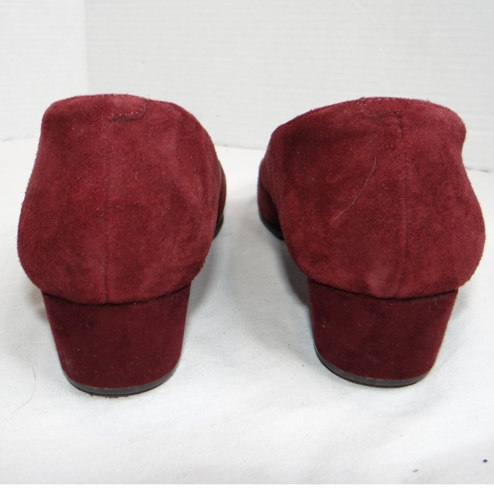 Easy Spirit Womens Burgundy Suede Wedge Heels Shoes Size 9