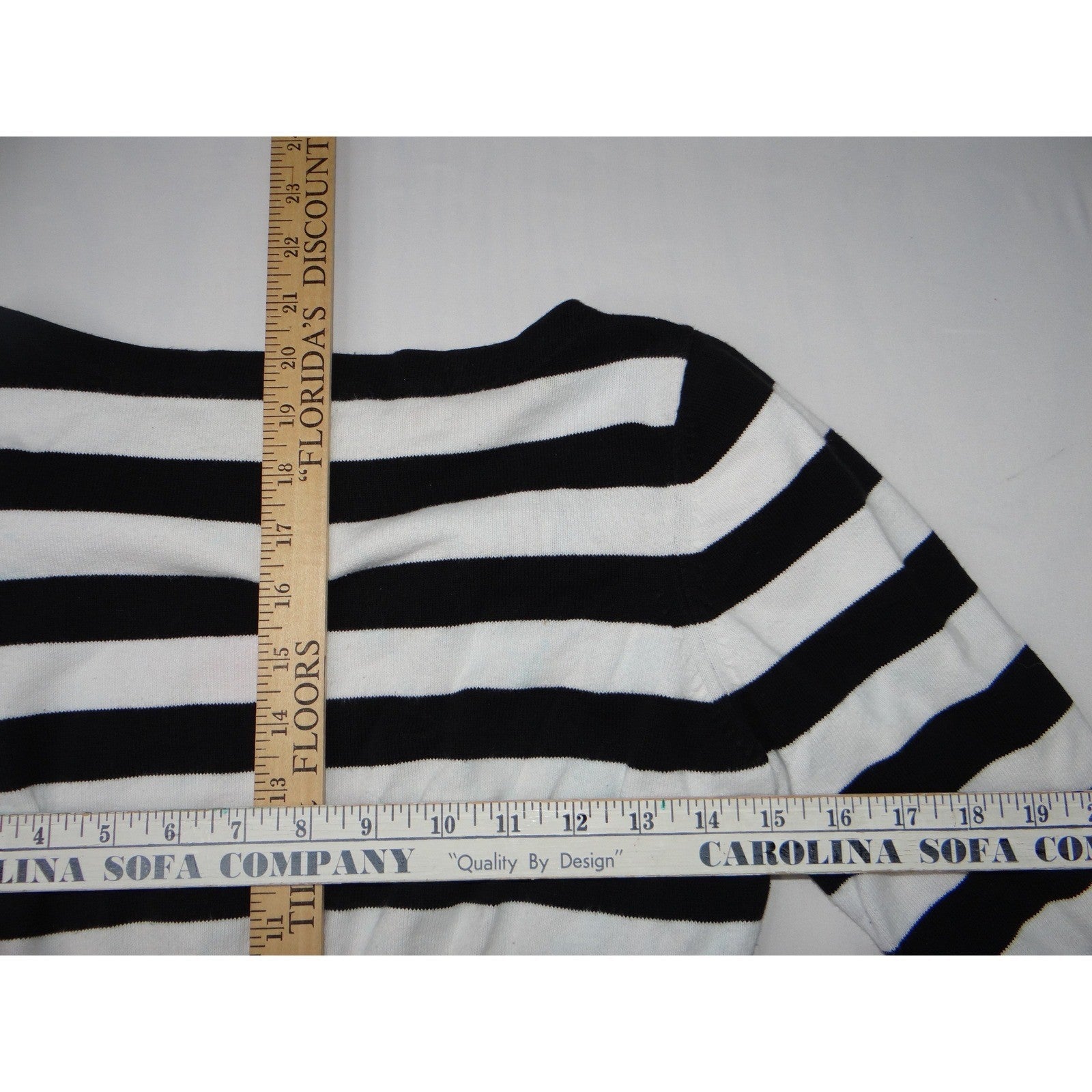 GEORGE ME Designs by Mark Eisen B&W Striped Long Sleeve Sweater Top Womens L