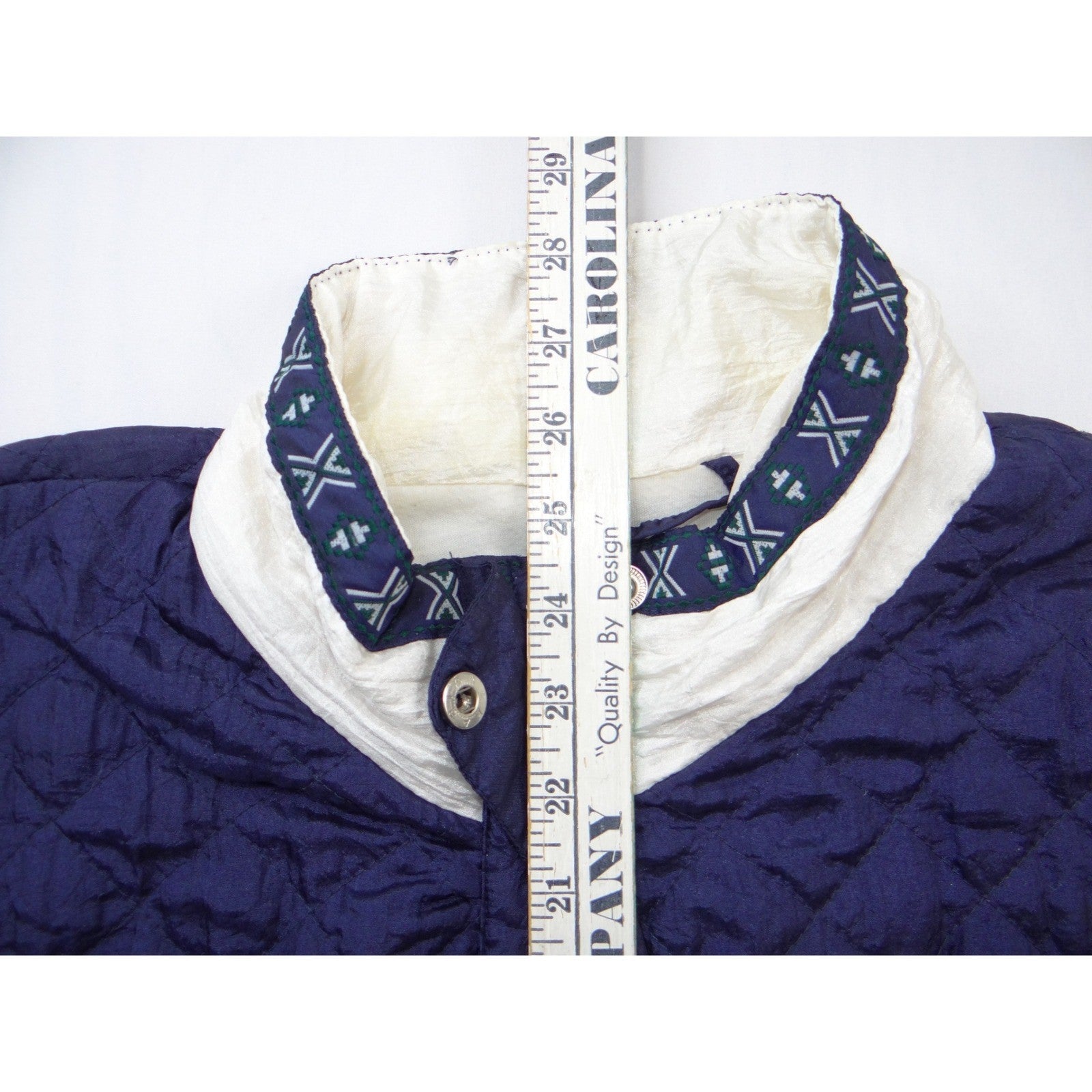 Active Horizon Vintage Windbreaker Jacket Navy White Quilted Colorblock XL