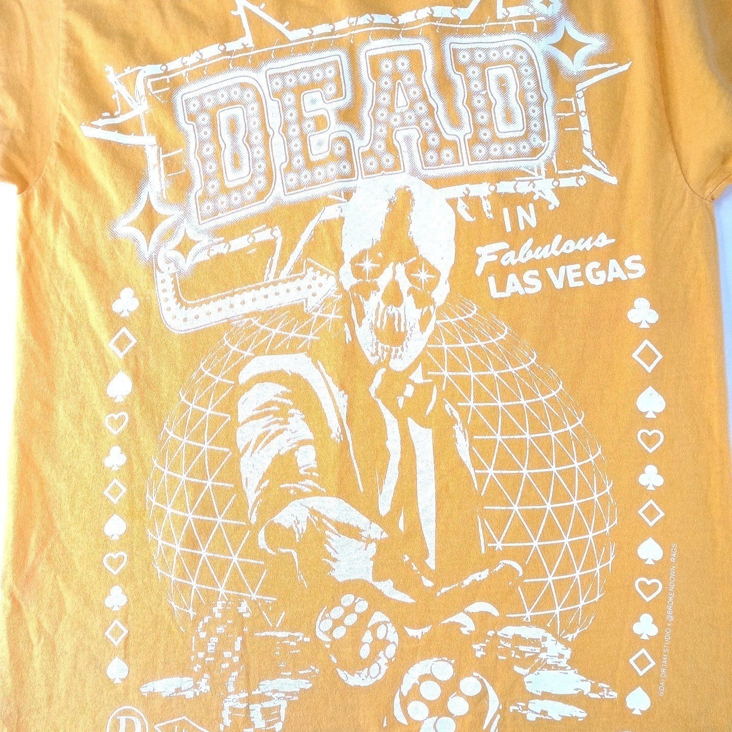 Gildan Dead in Fabulous Las Vegas Skull Dice Graphic Tee Shirt Mens Size Medium