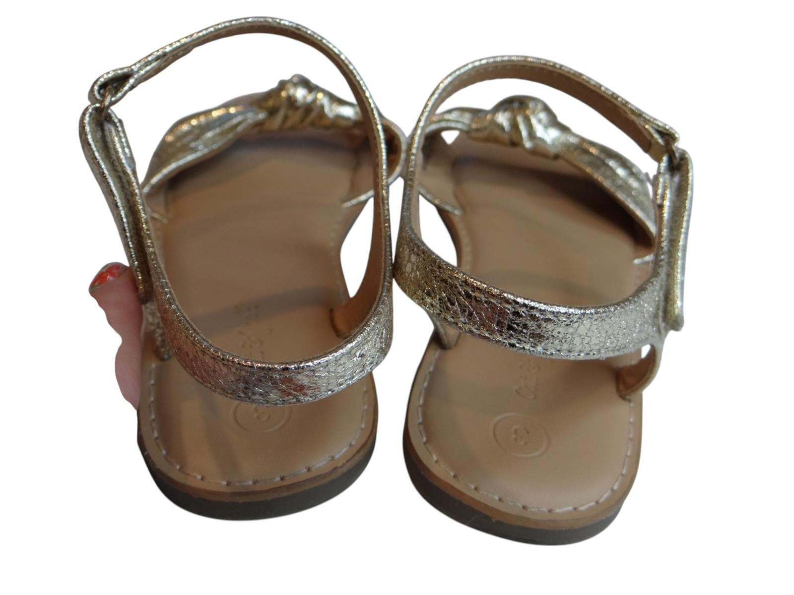 Chic Gold Metallic Bow Sandals