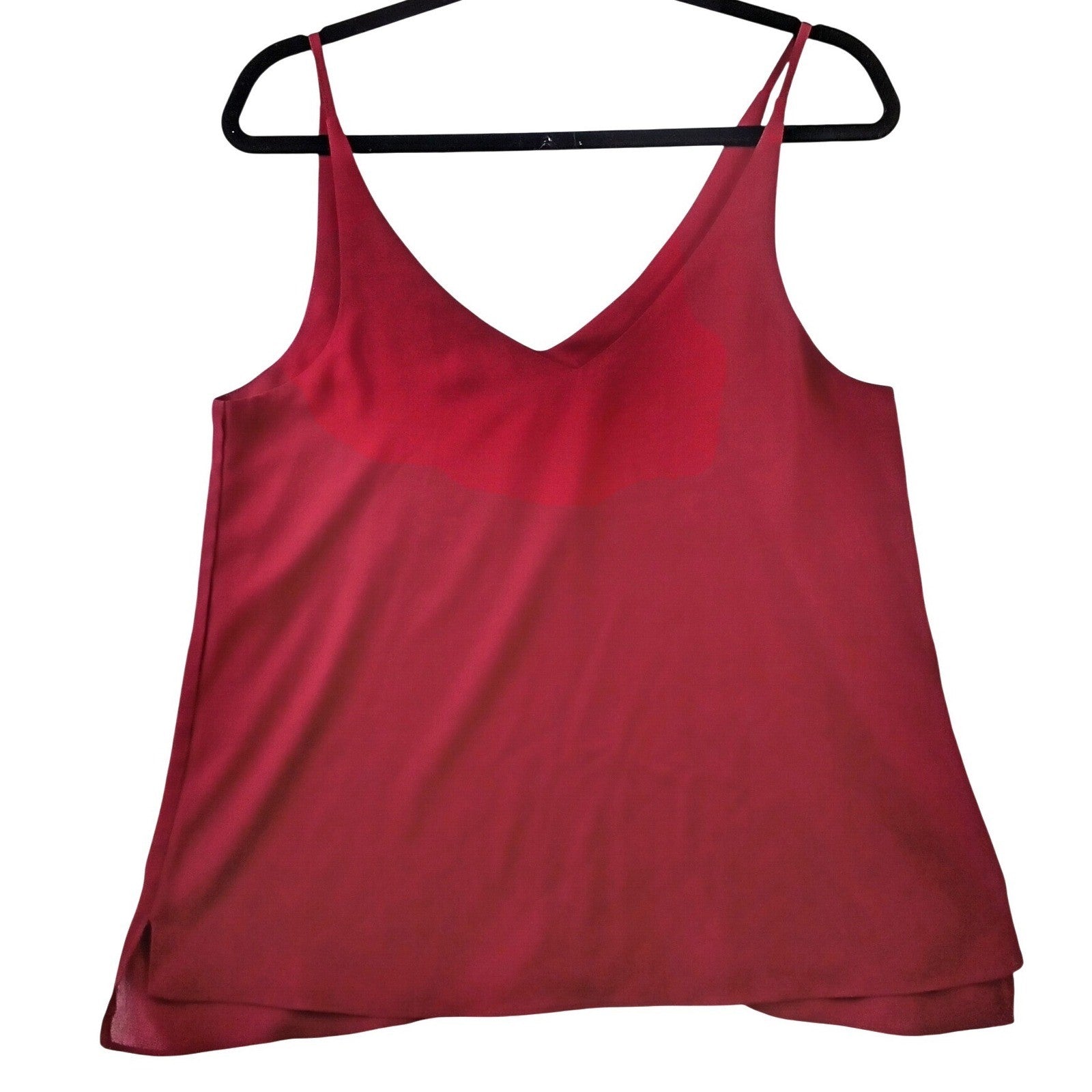 Topshop Womens Burgundy Wine V-Neck Spaghetti Strap Camisole Tank Top Size 6