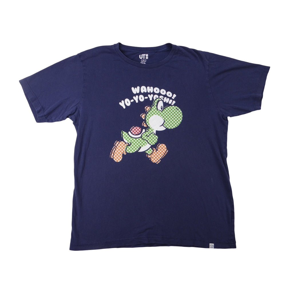 Uniqlo Nintendo Mario Yoshi Wahoo Yo Yo Yoshi Graphic T Shirt Mens Large Navy