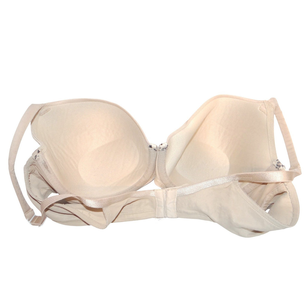 Cacique Womens 44B Beige Leopard Trim Underwire T-Shirt Bra Full Coverage