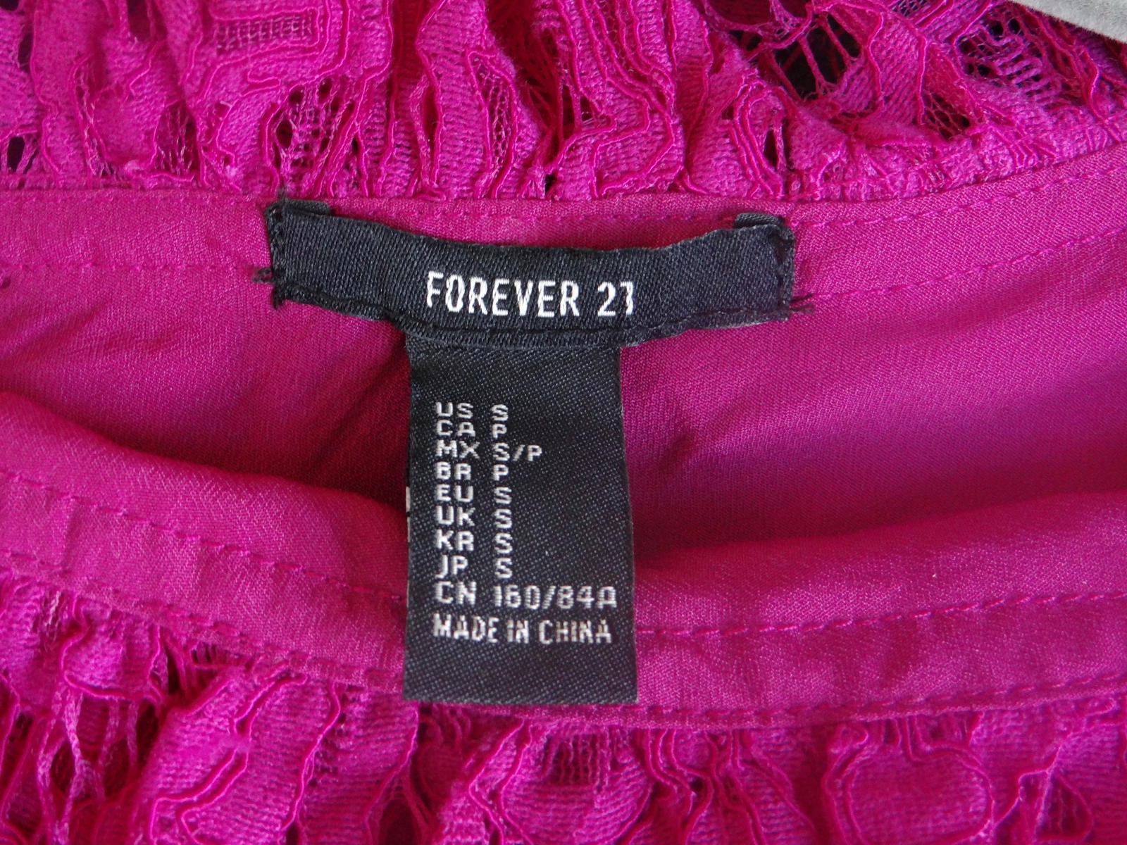 Forever 21 Off-Shoulder Lace Dress - Vibrant Pink