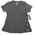 NWT-Sag Harbor We Care Black V-Neck Scrub Top Medical Uniform 4-Way Stretch Med