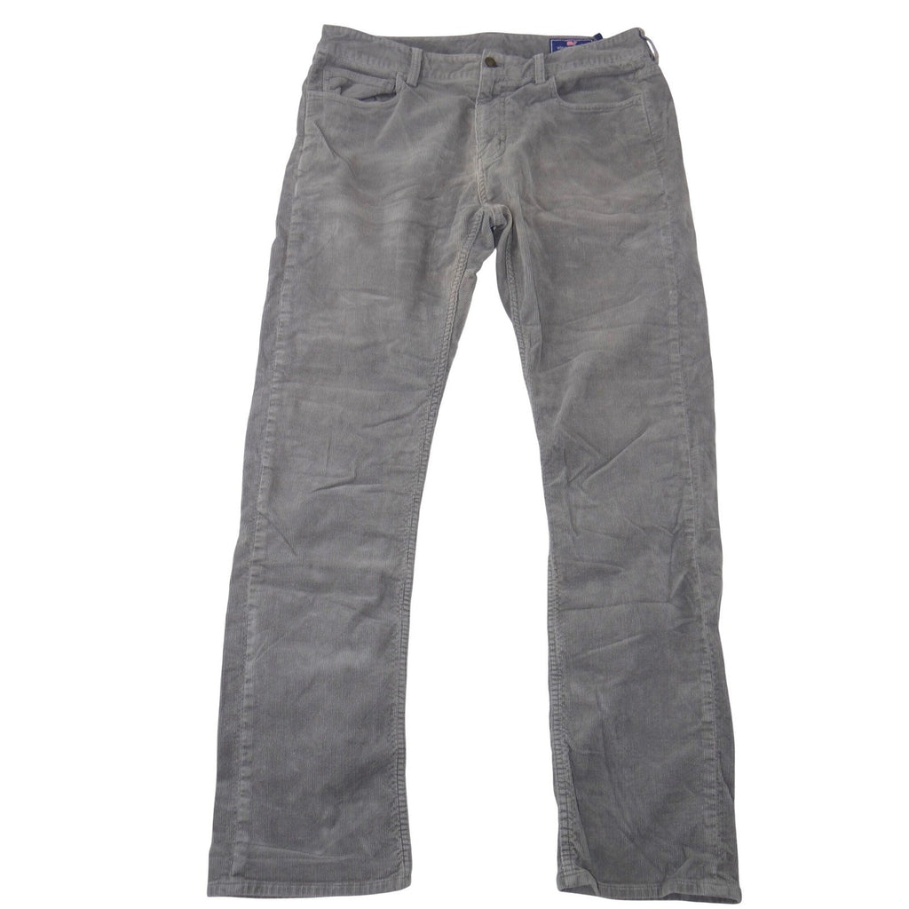 Vineyard Vines Mens Gray Corduroy Straight Leg Pants 33x32 Grey 5-Pocket