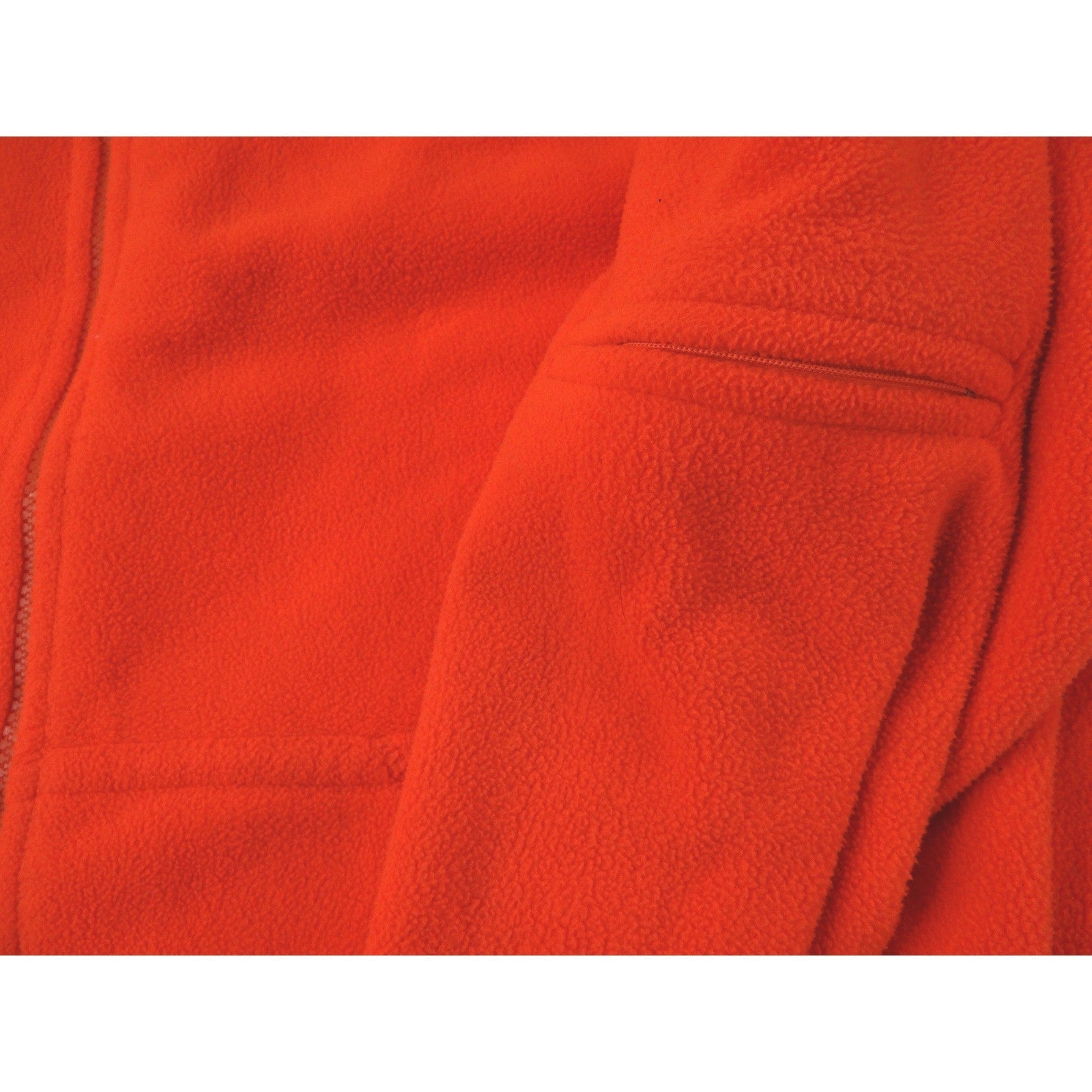 Blaze Orange Fleece Zip Up Hoodie Jacket Long Sleeve Pockets