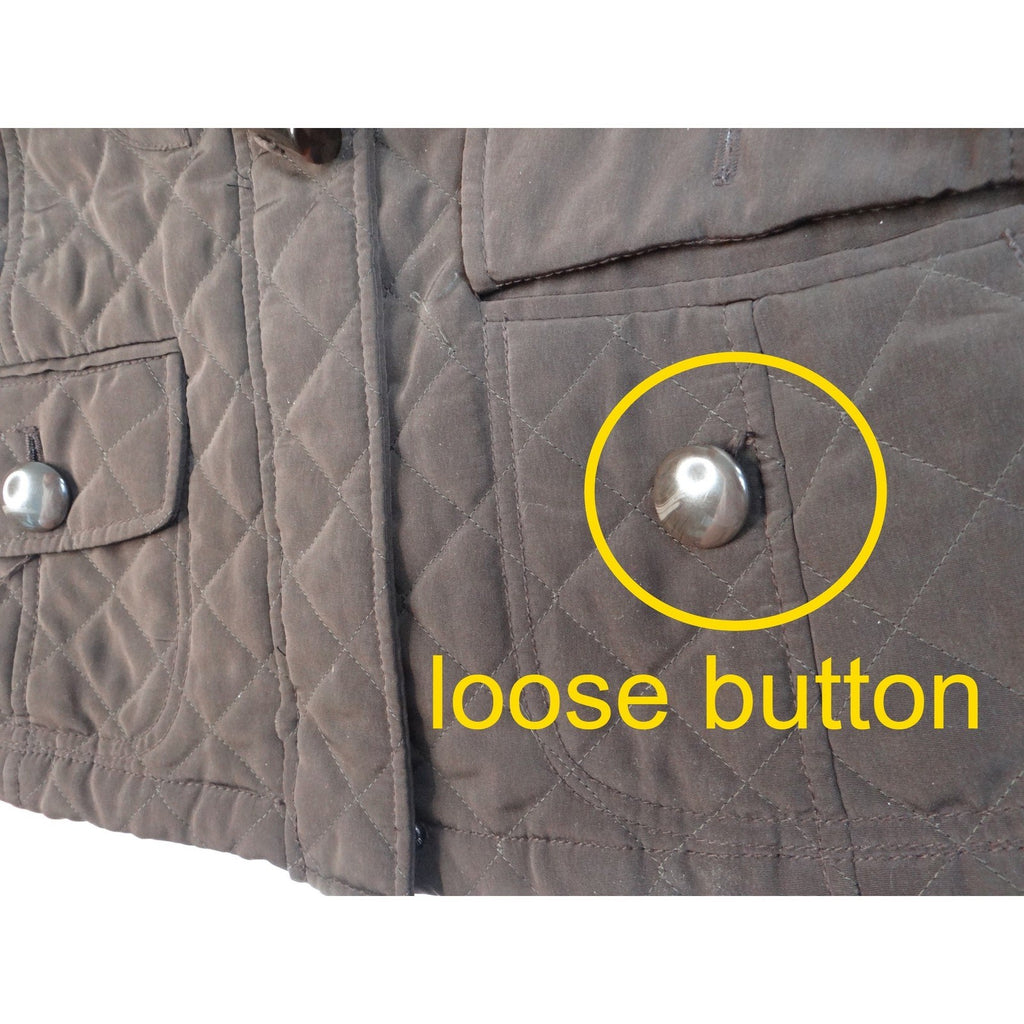 Esprit Quilted Hooded Toggle Jacket Brown Women's Size Medium Cozy Warm Winter