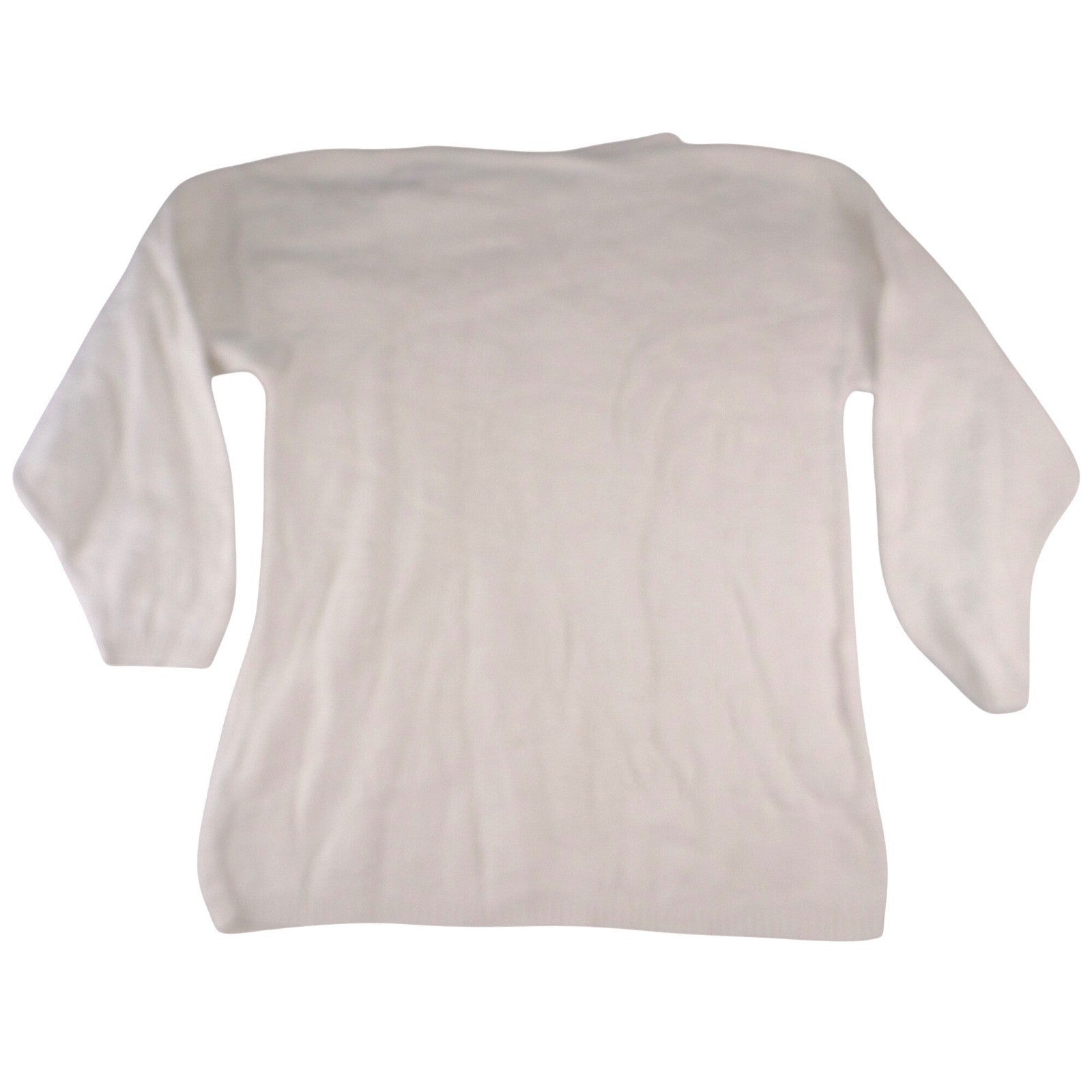 Blue Morgan Mens Cream White Floral Jacquard Textured Knit Crew Neck Sweater M