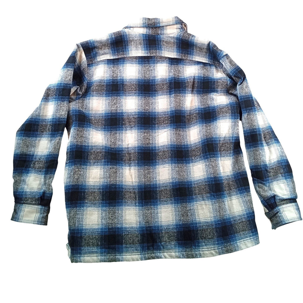 CE Schmidt Mens 2X Quilted Flannel Shirt Jacket Blue Plaid Workwear