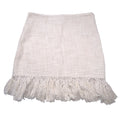 Mes Demoiselles Paris Cream Textured Fringe Tassel Mini Skirt Size 38 Boho Mini
