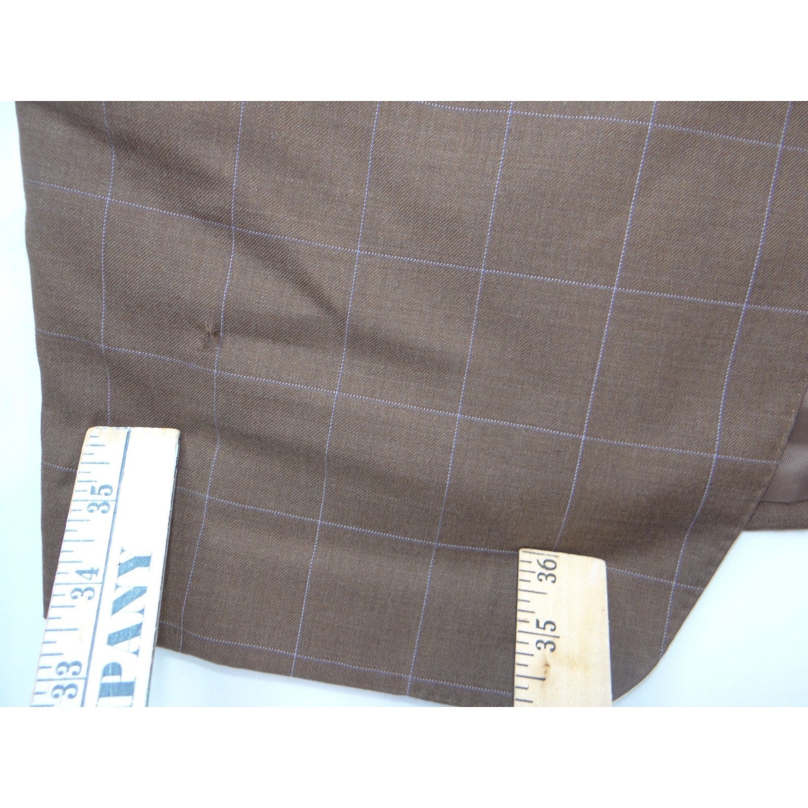 Canali Mens Brown Windowpane Wool Blazer Sport Coat Made in Italy 42R 43R