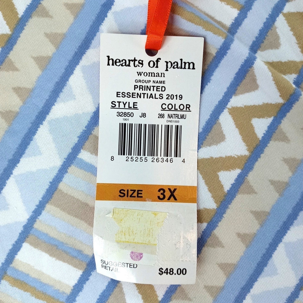 Hearts of Palm Woman 3X 3X Printed Essentials 2019 Top 34 Sleeve Geometric