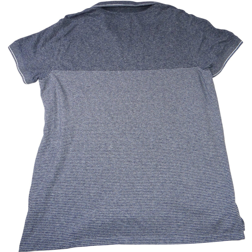 Goodfellow & Co Mens Standard Fit Heathered Stripe Polo Shirt Blue XL
