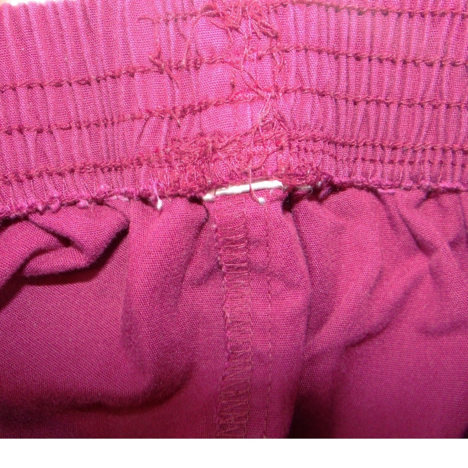 Womens Burgundy Elastic Waist Straight Leg Scrub Pants Medical Uniform Maroon