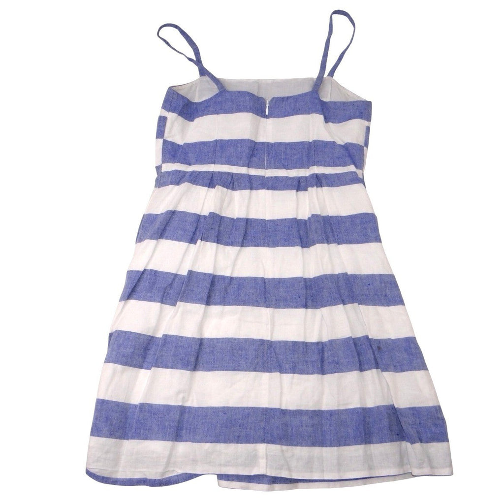 LOFT Petites Blue White Striped Linen Blend Sundress Size 0P