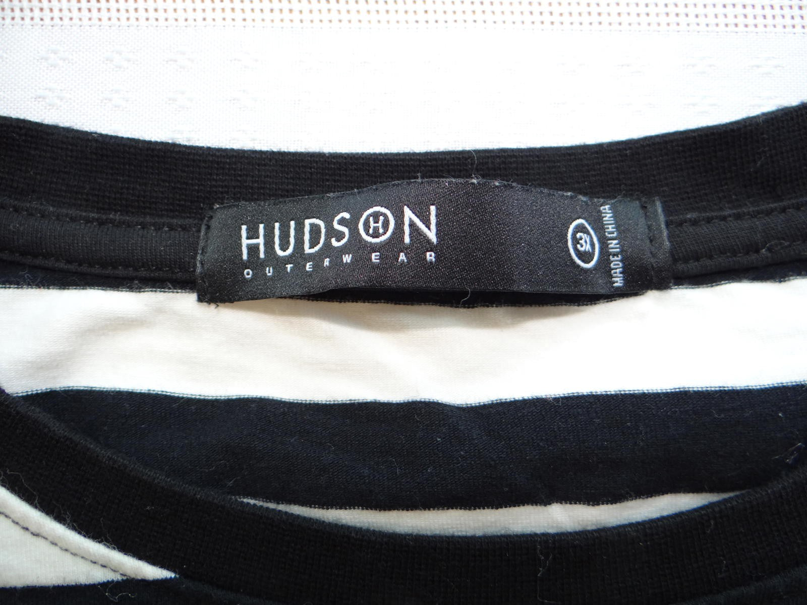 Hudson Outerwear Men's Black and White Striped T-Shirt with Lightning Bolt