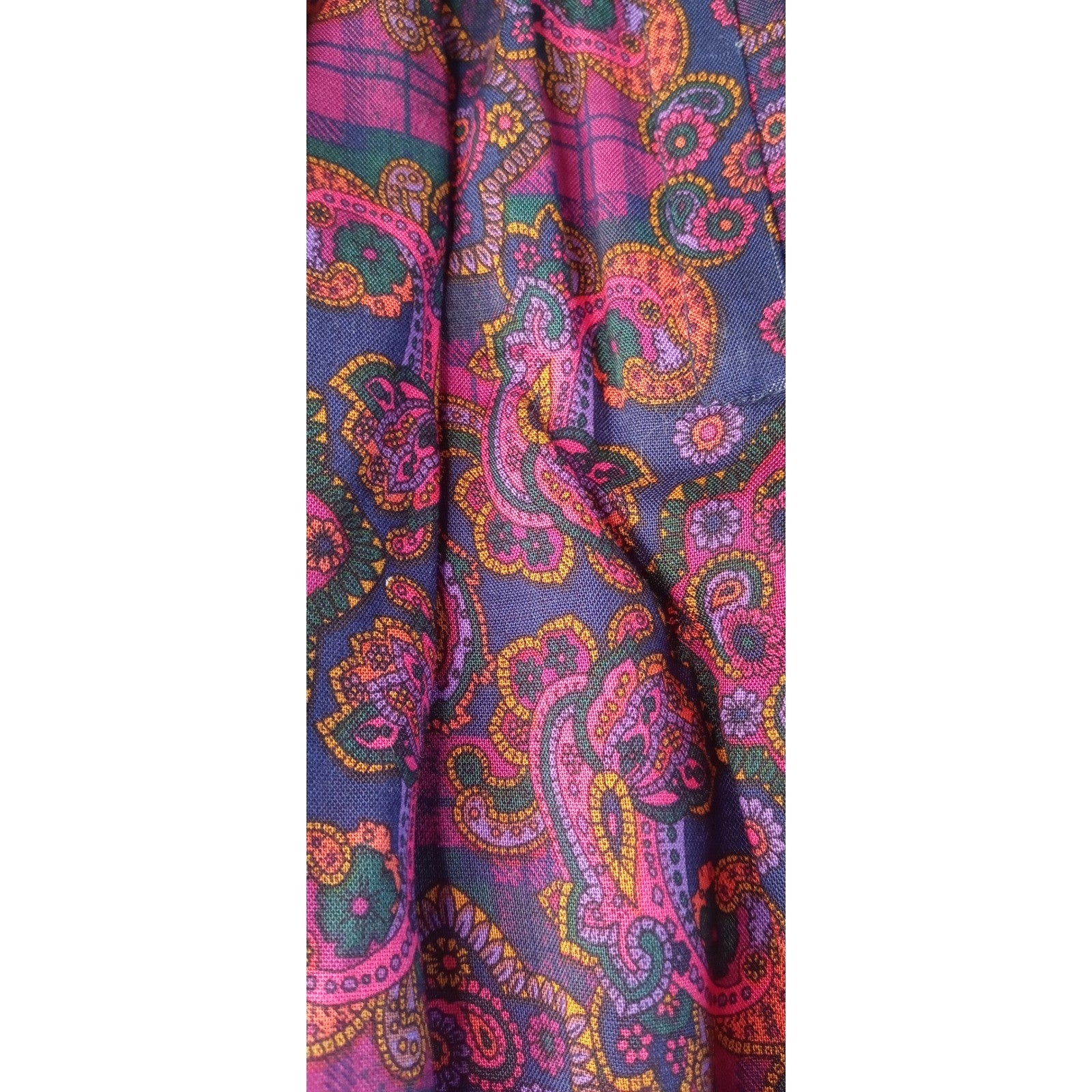 Portraits by Northern Isles Pleated Maxi Skirt Paisley Print Rayon Size 8