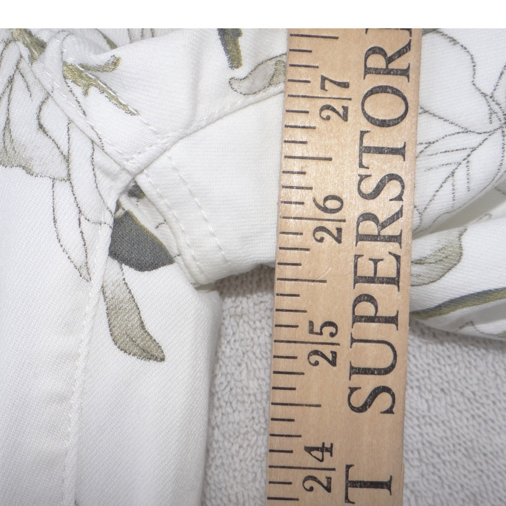 NWT-Buffalo David Bitton Havana High Rise Ankle Skinny Floral Pants Ivory