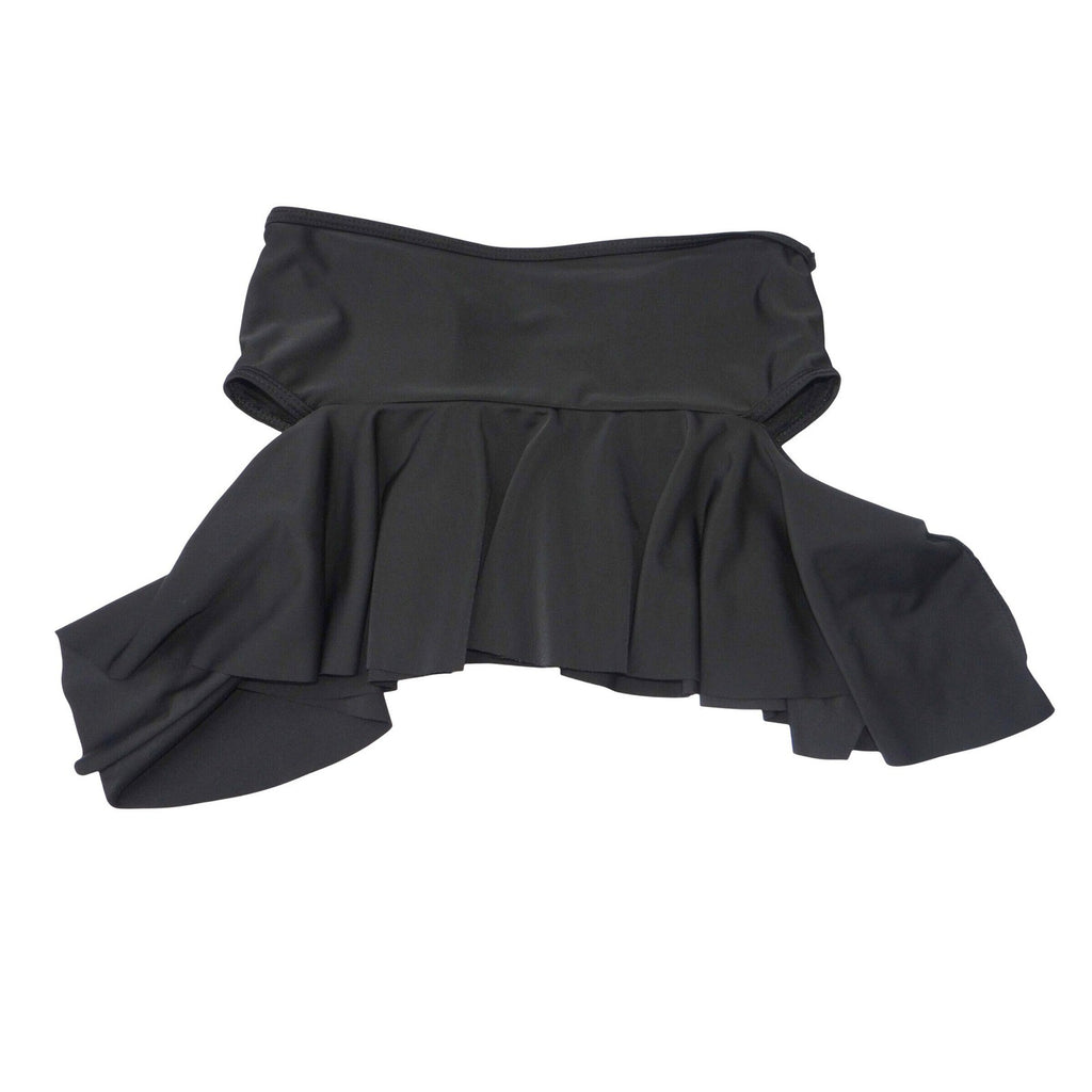 Womens Black Bandeau Peplum Ruffle Bikini Top Small Strapless Swimwear