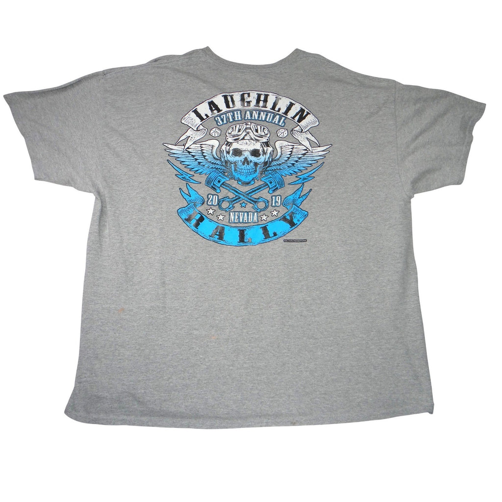 Laughlin 37th Annual Nevada Rally 2019 Mens Gray Graphic T-Shirt XXL