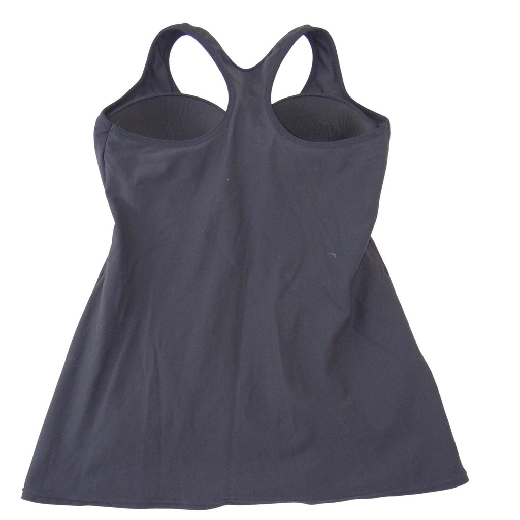 Flexees Maidenform Womens Black Racerback Shapewear Tank Top Built-in Bra Size M